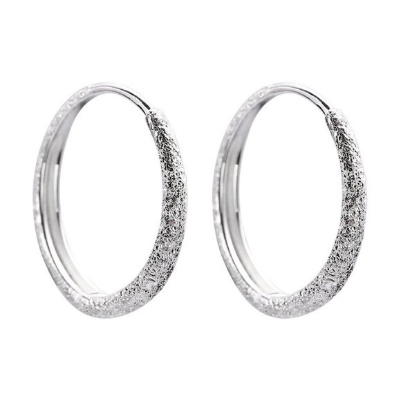 #NEW 925 Sterling Silver Round Shiny Hoop Earrings - Picture 10 of 10